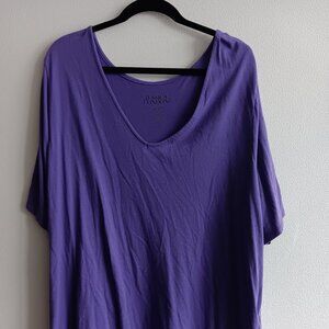 Soft Purple V-Neck Asymmetrical Avenue T-Shirt